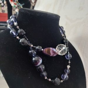 Long Heavy Crystal Ball Beaded Statement Necklace